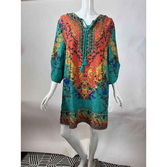 Urban CoCo Womens Boho Printed Tunic Size XL Polyester & Spandex Multicolor With - Picture 12 of 16